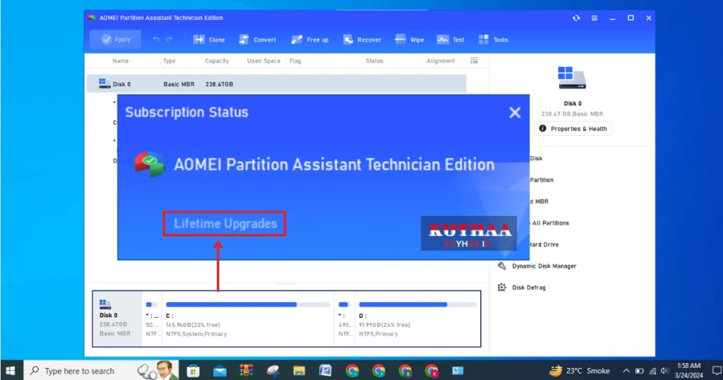 This picture shows the interface of AOMEI Partition Assistant