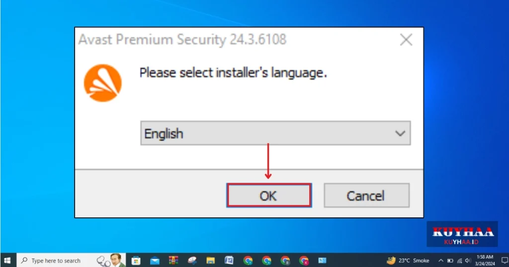 This picture shows the language of Avast Premium Security