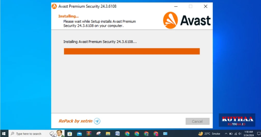 This picture shows the installation of Avast Premium Security