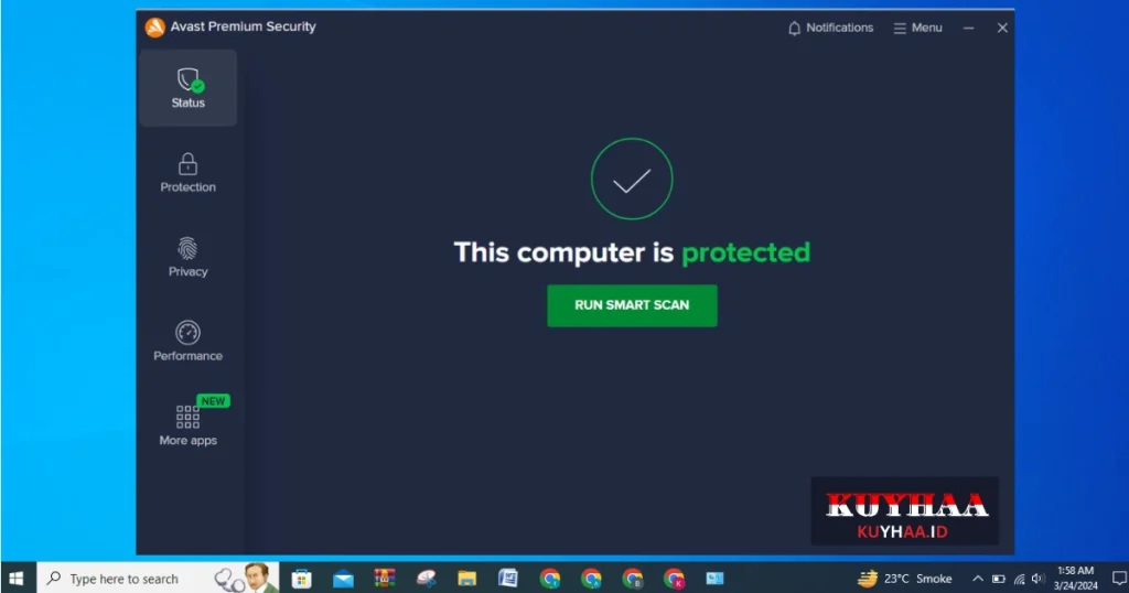 This picture shows the interface of Avast Premium Security