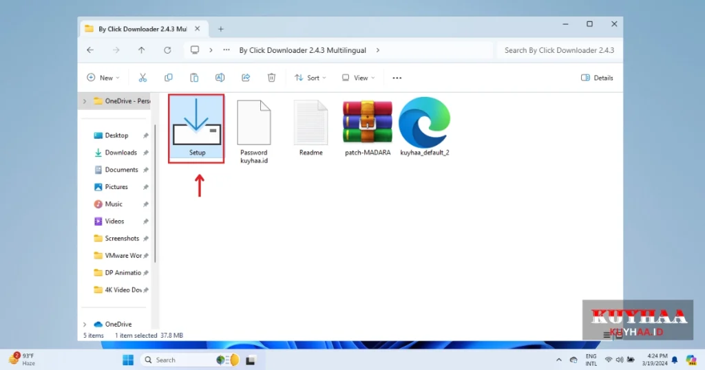 This picture shows to run setup of ByClick Downloader