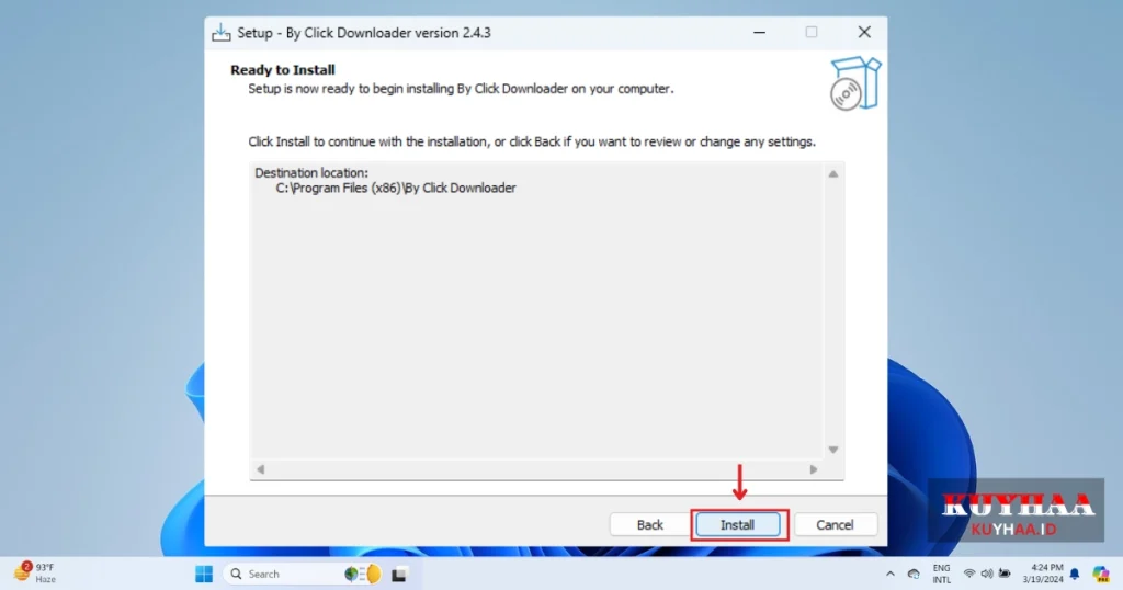 This picture shows to click NEXT of ByClick Downloader