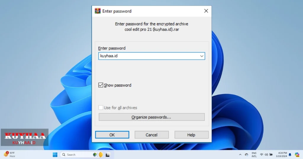 This picture shows to enter the password 