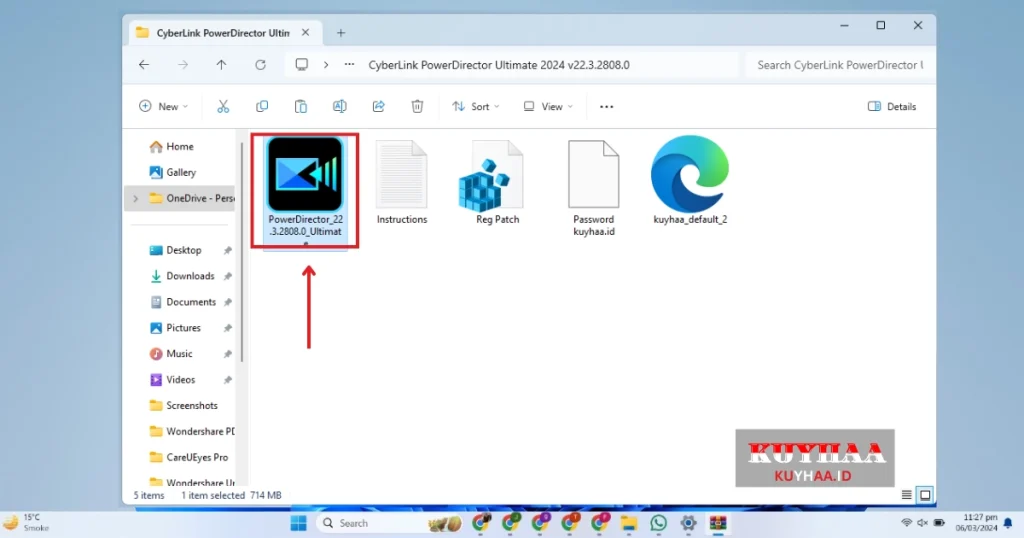 This picture shows to run the setup of CyberLink PowerDirector Ultimate