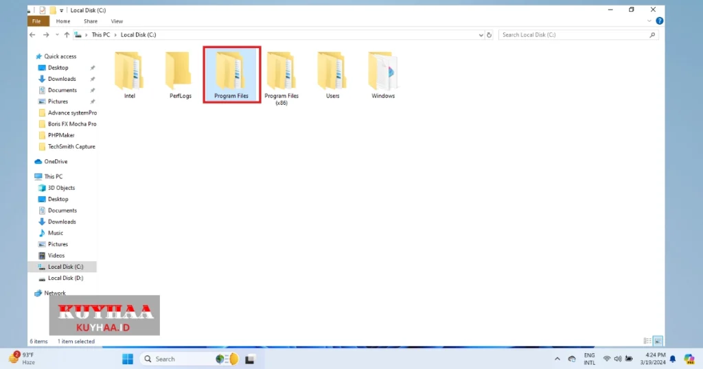 This picture shows to open folder of program files