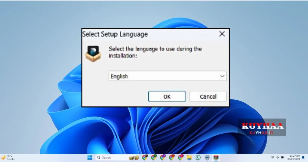 This picture shows the setup language option of EaseUS Todo Backup