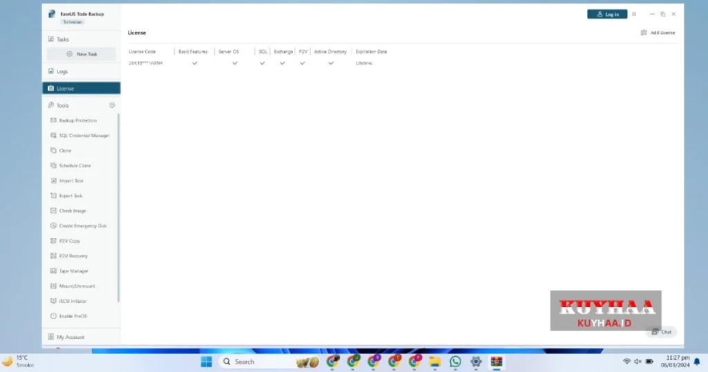 This picture shows the interface of EaseUS Todo Backup