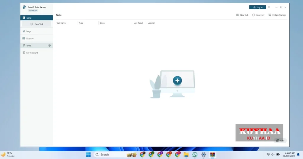 This picture shows the interface of EaseUS Todo Backup