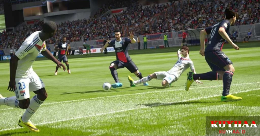 This picture shows the gameplay of FIFA 15