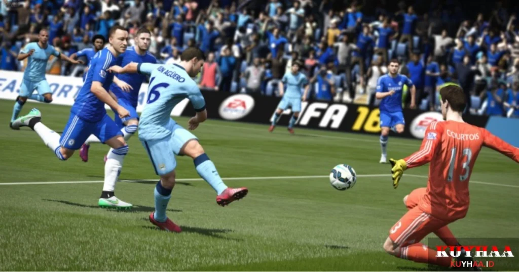 This picture shows the gameplay of FIFA 16