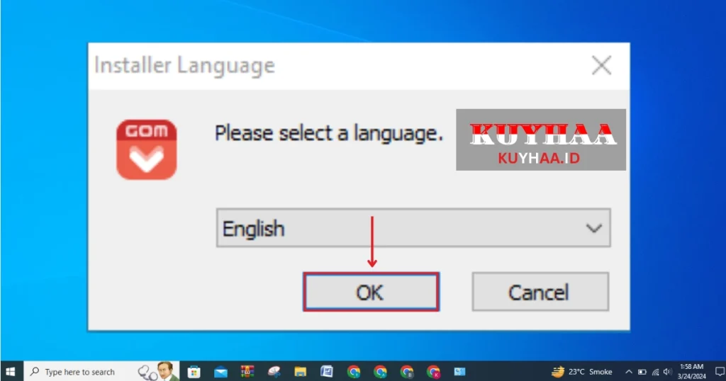 This picture shows to select language of Gom Player Plus