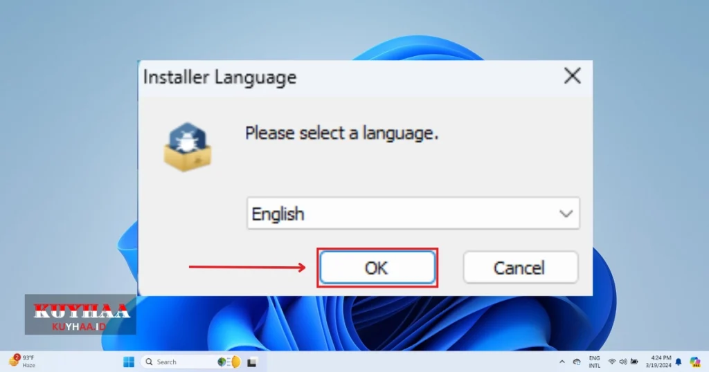 This picture shows to select language