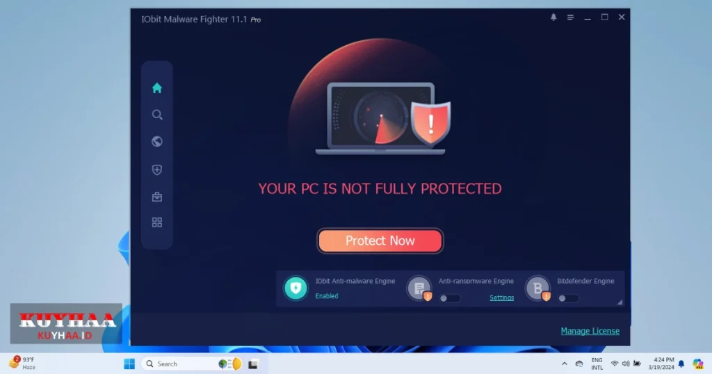 This picture shows the interface of IObit Malware Fighter Pro