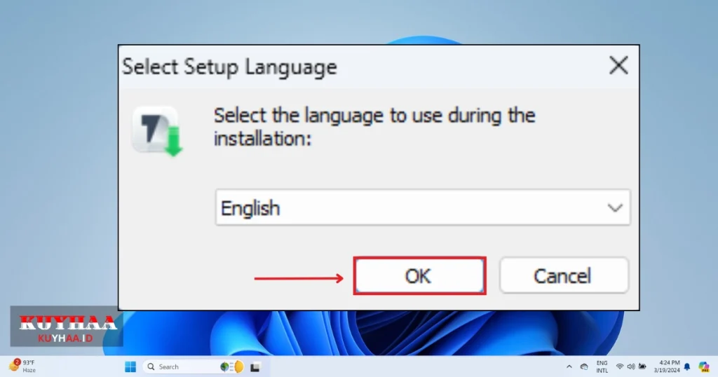 This picture shows to select setup language of Loaris Trojan Remover