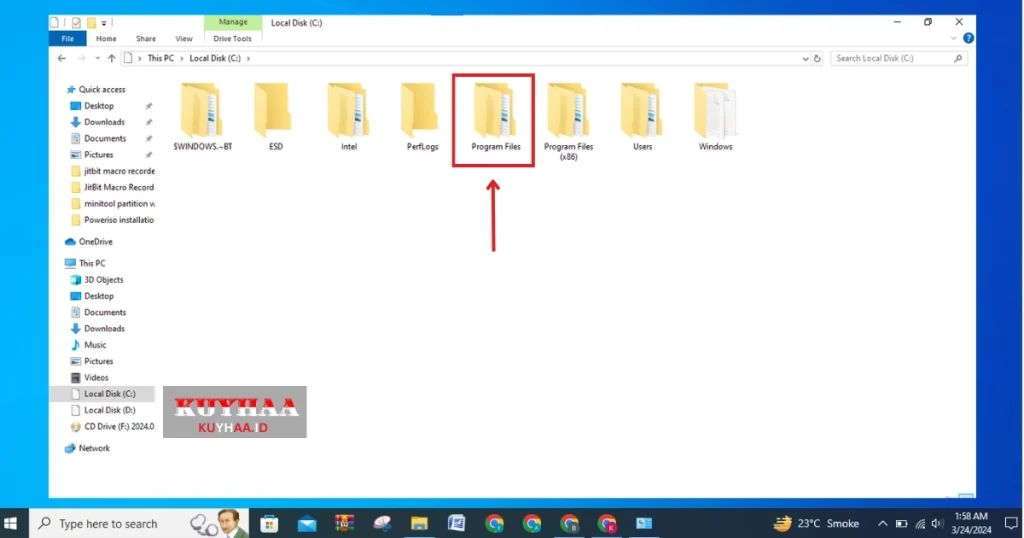 This images shows open program files