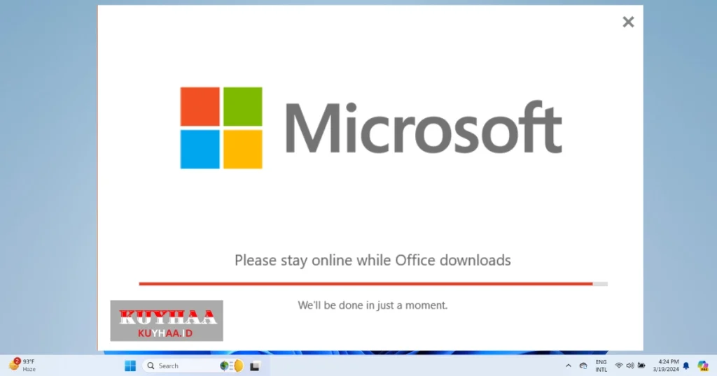 This picture shows installation of MS Word by uusing Microsoft Office Installer