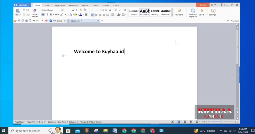 This picture shows the interface of WPS Office 2016