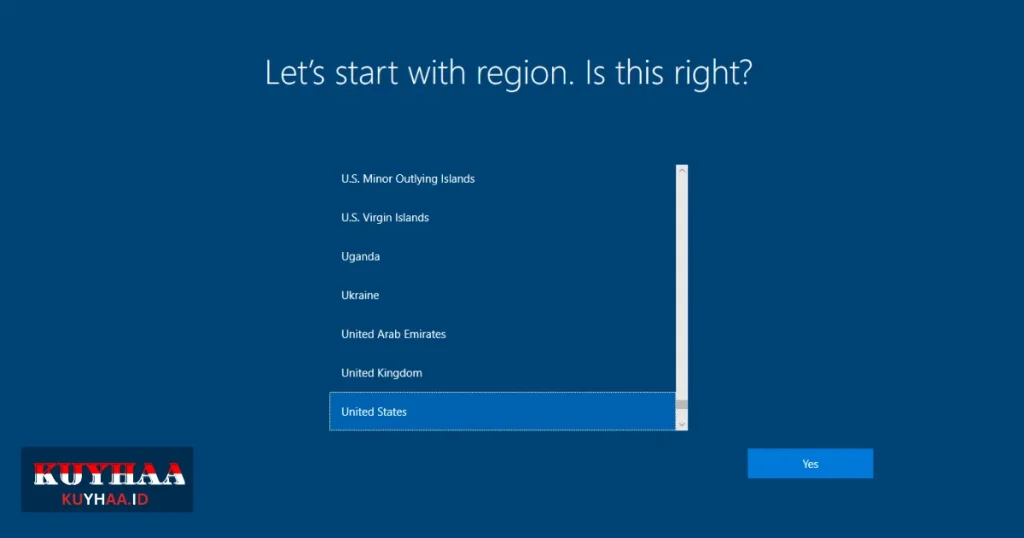 This picture shows to select region