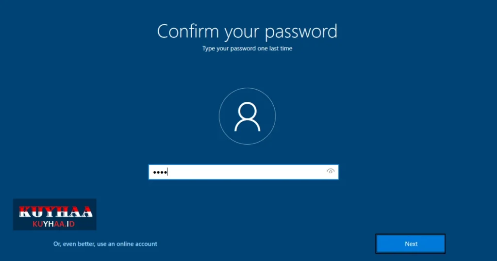 This picture shows confirm password