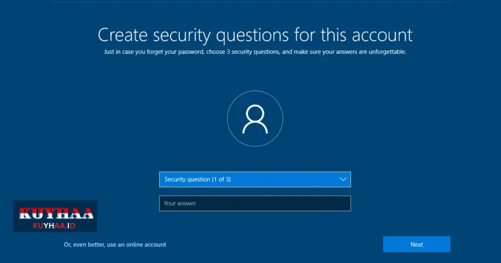 This picture shows to add security questions