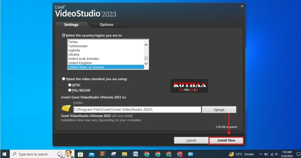 This picture shows to select location and specify the folder