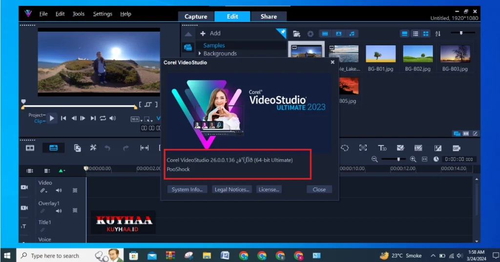 This picture shows the installation of Corel Video Studio