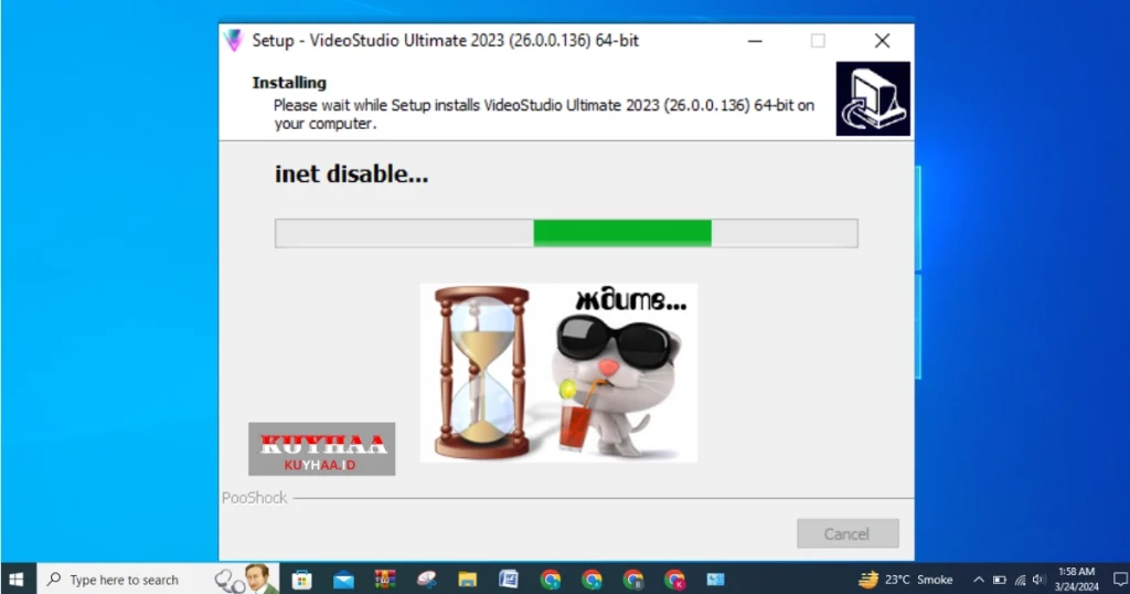 This picture shows the installation of Corel Video Studio