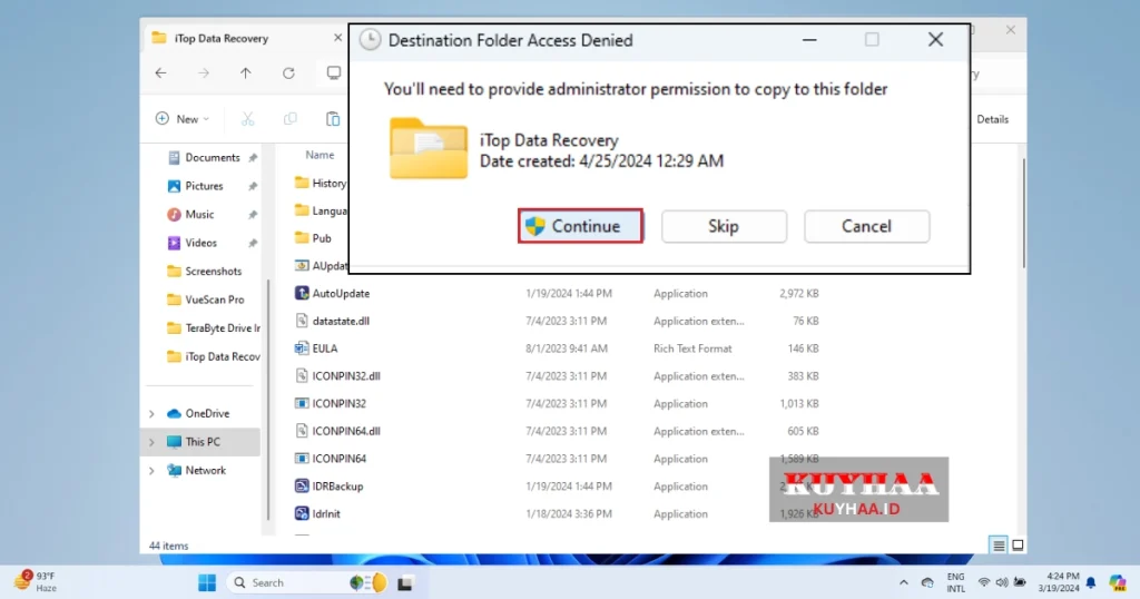 This picture shows to paste patcher of iTop Data Recovery Pro