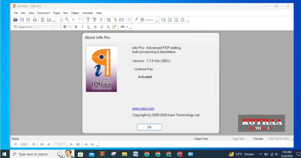 This picture shows the interface of Infix PDF Editor Pro