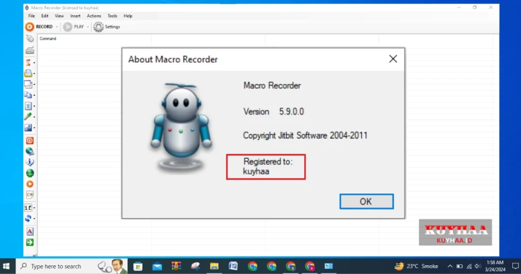 This picture shows you are registered to kuyhaa and can use full version of Jitbit Macro Recorder
