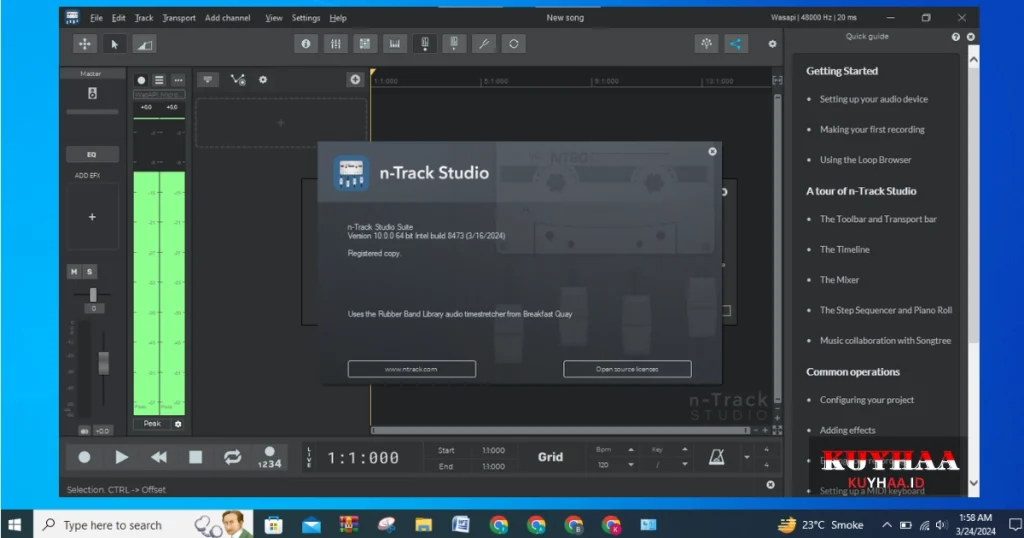 This picture shows the interface of n-Track Studio Suite