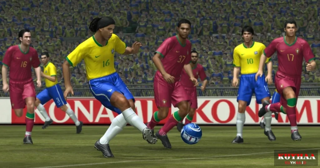 vThis picture shows the gameplay of eFootball PES 2008