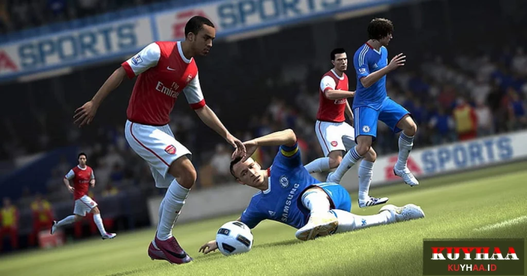 This picture shows the gameplay of eFootball PES 2011