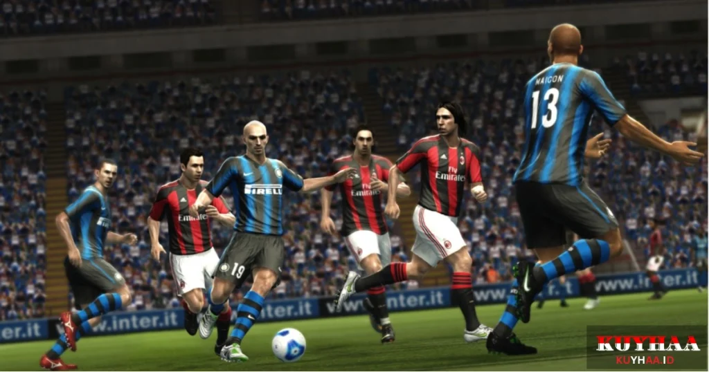 This picture shows the gameplay of eFootball PES 2012