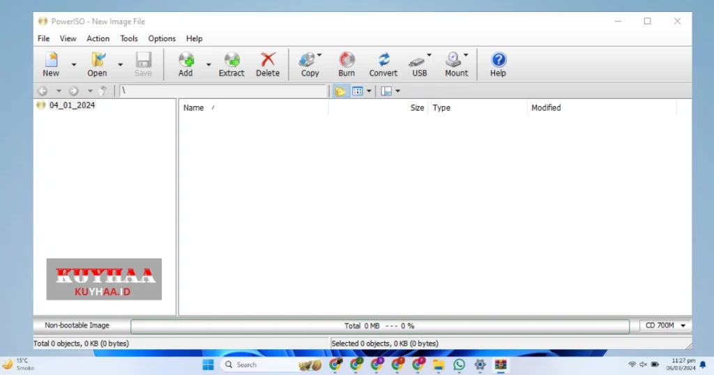 This picture shows the interface of PowerISO 