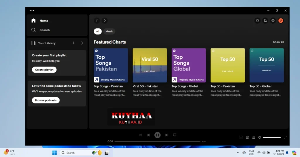 This picture shows the interface of Spotify