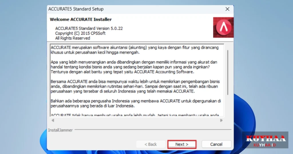 Wellcome to Accurate 5 Installer