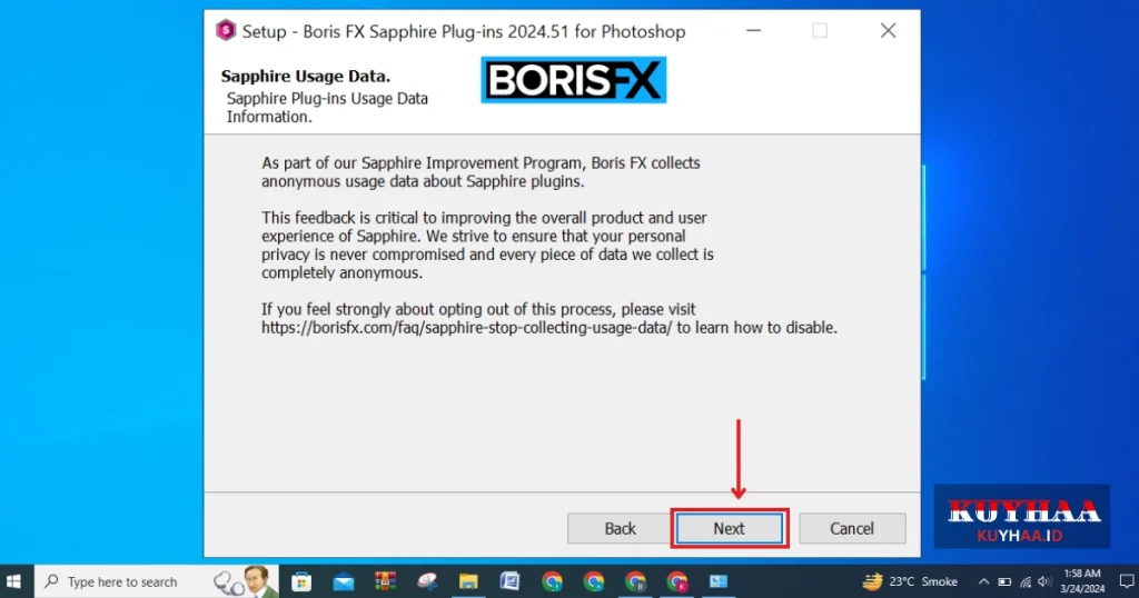 Boris FX Sapphire Plug-ins For Photoshop Click on Next