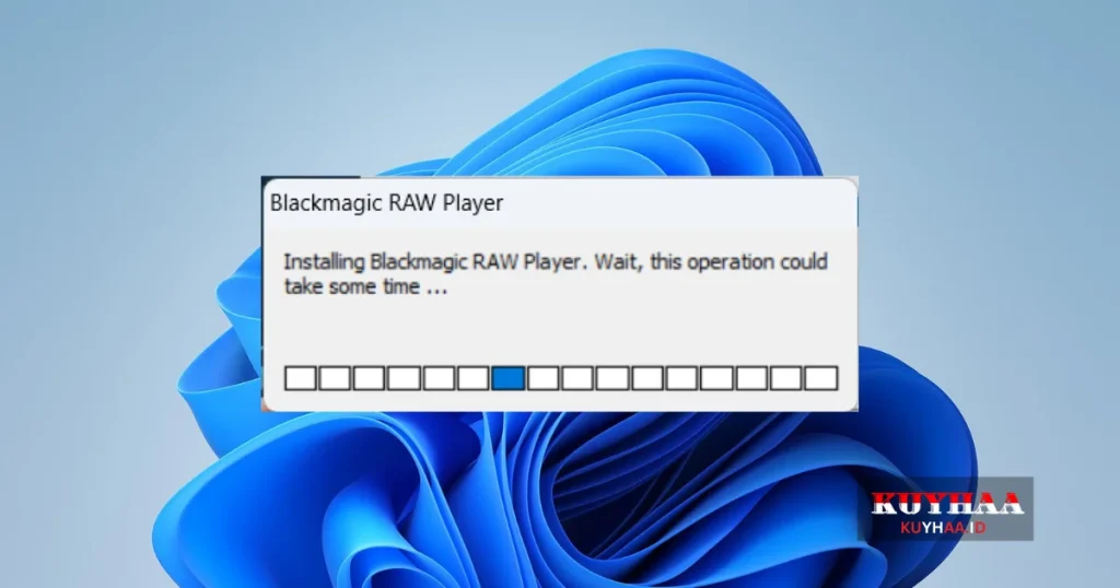 Blackmagic RAW player is installing