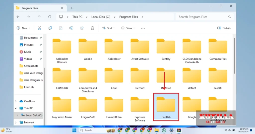 This picture shows to open folder