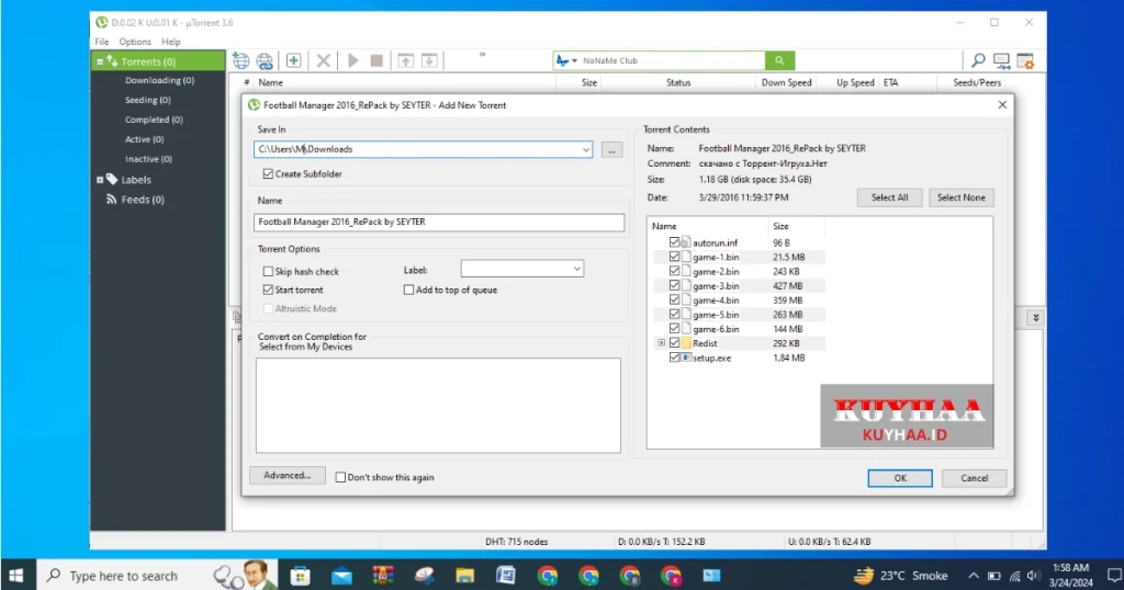 This picture shows the torrent link