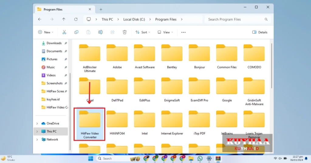 Open HitPaw Video Converter folder