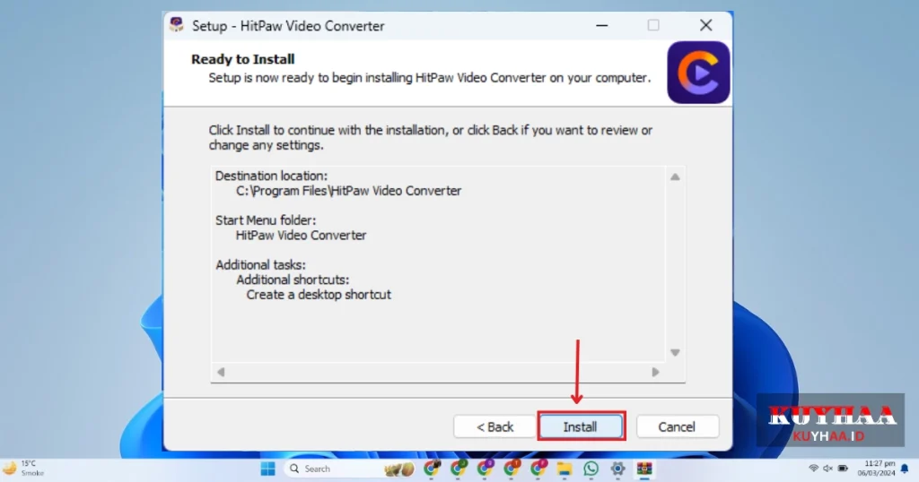 Ready to install HitPaw Video Converter 