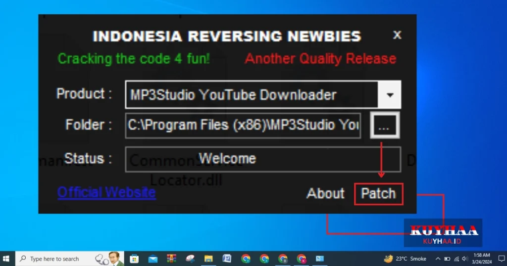 Run MP3Studio YouTube Downloader Patch