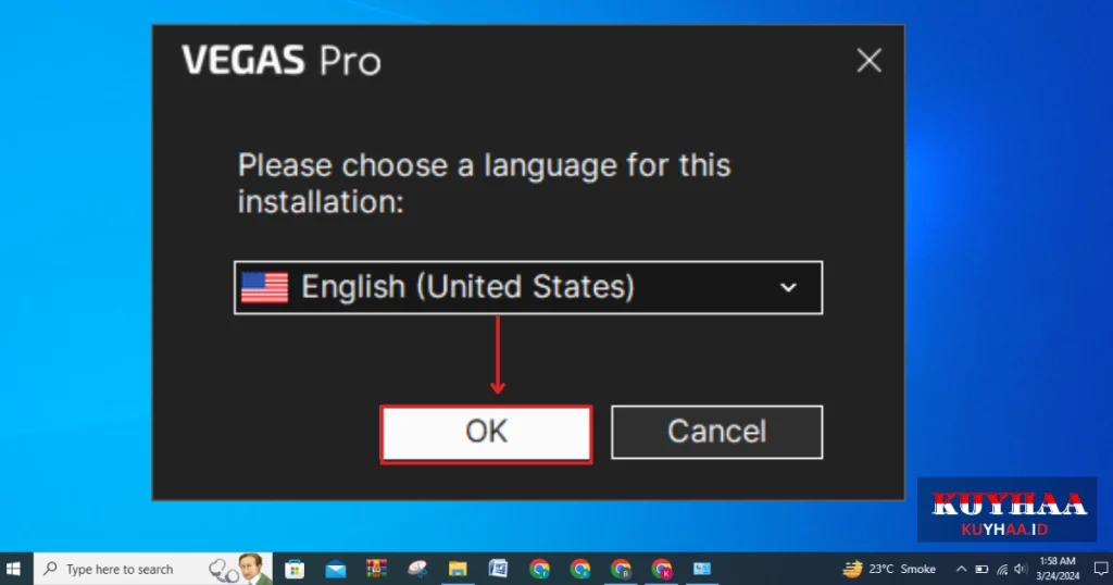 Select language of MAGIX VEGAS Pro