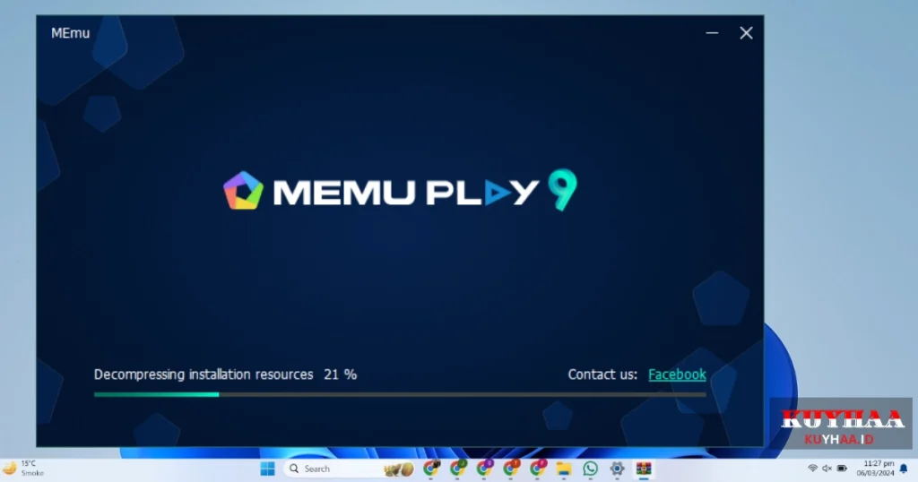 Memu Player isbeing installed