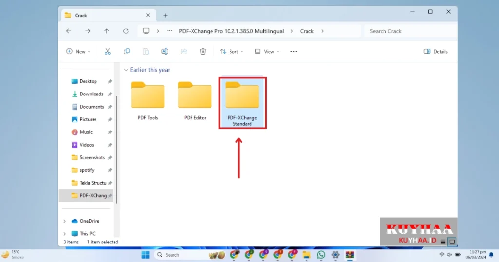 This picture shows to open PDF-XChange folder