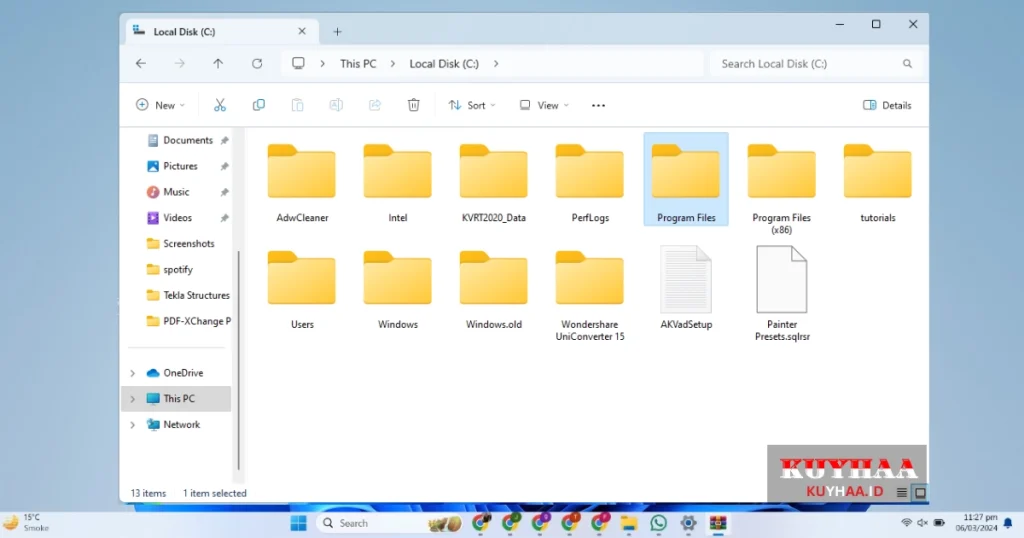 This picture shows to open program files folder