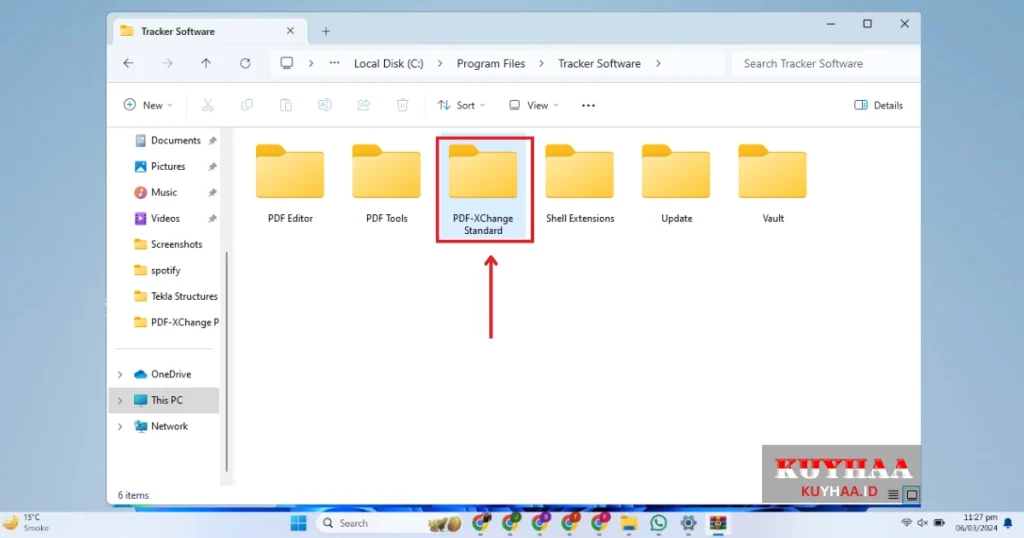 This picture shows to open PDF-XChange folder