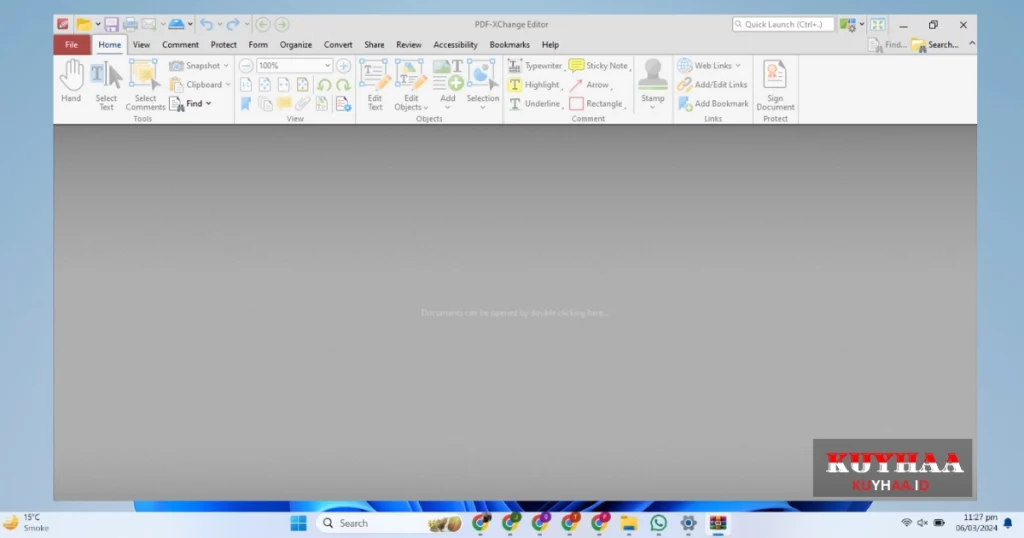 This picture shows the interface of PDF-XChange Editor Plus